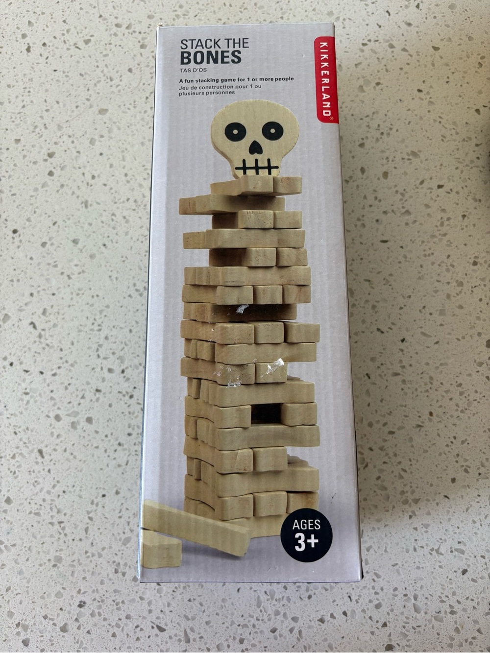 Kikkerland Stack the Bones Wooden Stacking Game Jenga